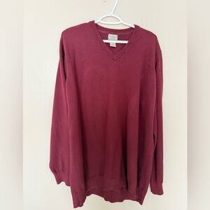 L.L. Bean Burgundy V-Neck Pullover